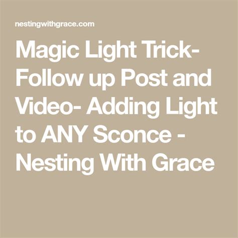 Nwsting with grace magic lighg trick